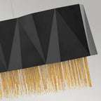 Zuma 6-Light Island Pendant (Satin Black & Gold Chain)