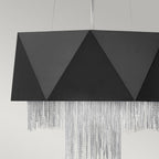 Zuma 6-Light Pendant (Satin Black & Silver Chain)