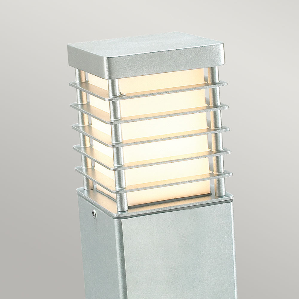 Halmstad Large Natural Wood & Galvanized Bollard Light