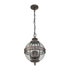 Halleron 3 Light Chain Lantern Bronze