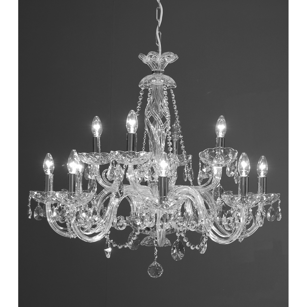Kolin 18 Light Czech Crystal Chandelier Gold Trim