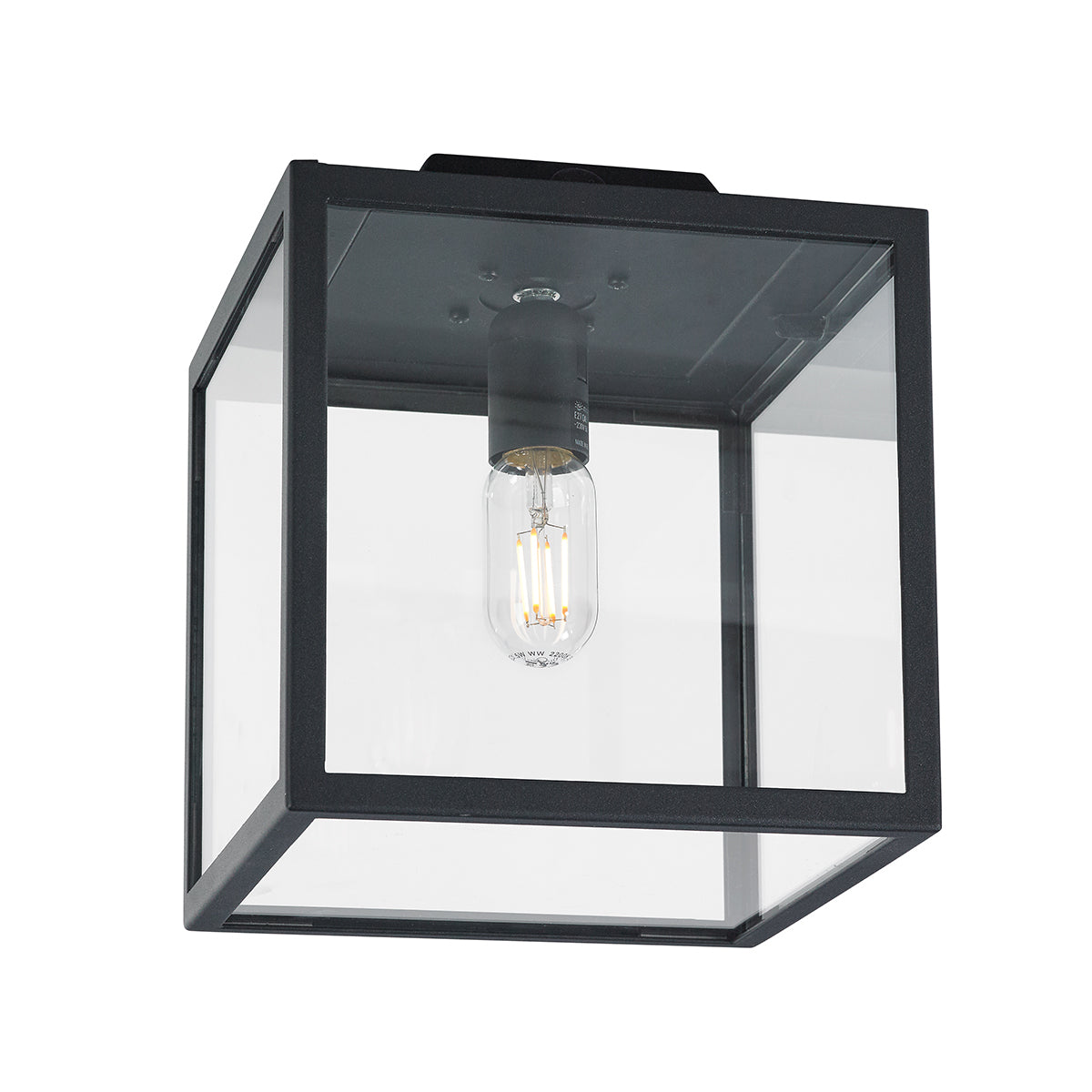 Lofoten Black Cube Flush Ceiling Light