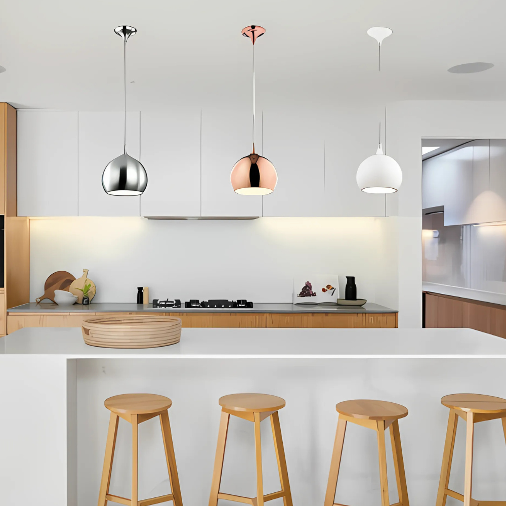 Cleo - Sand Chrome Metal Pendant