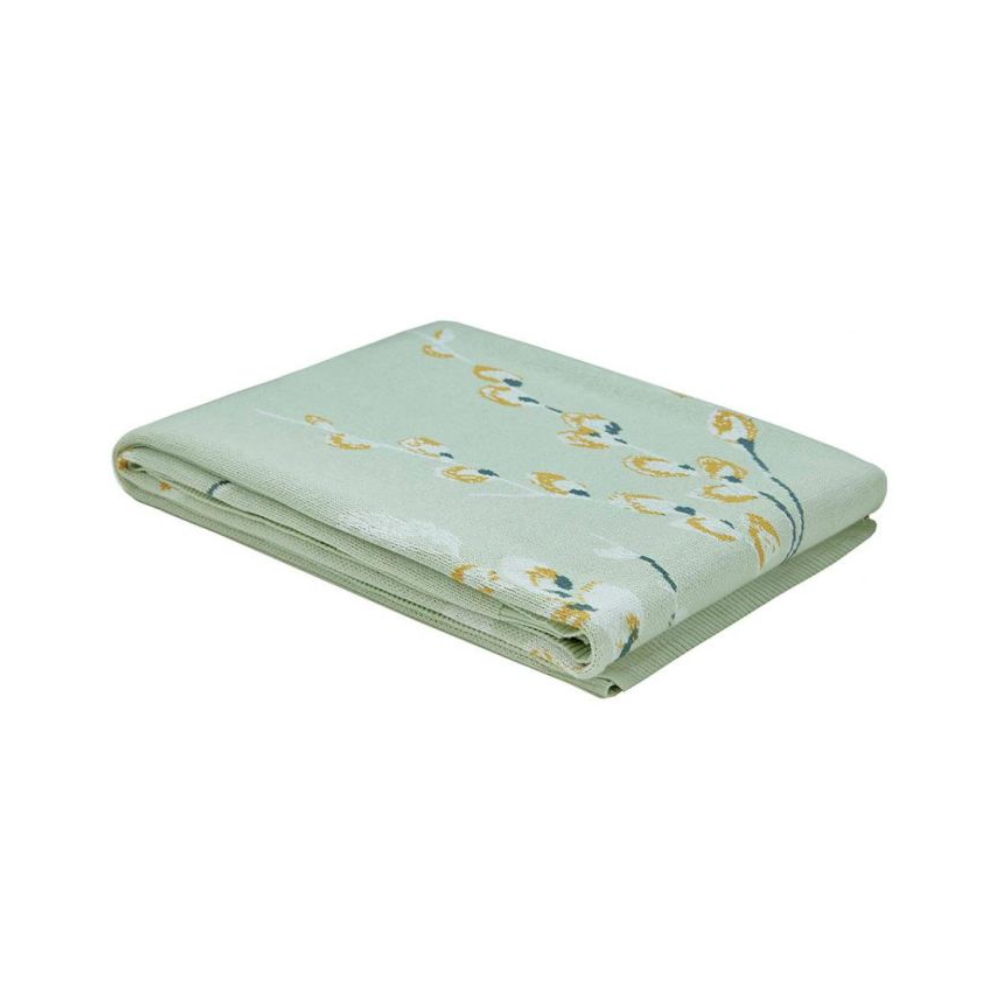 Laura Ashley Pussy Willow Sage Green Blanket