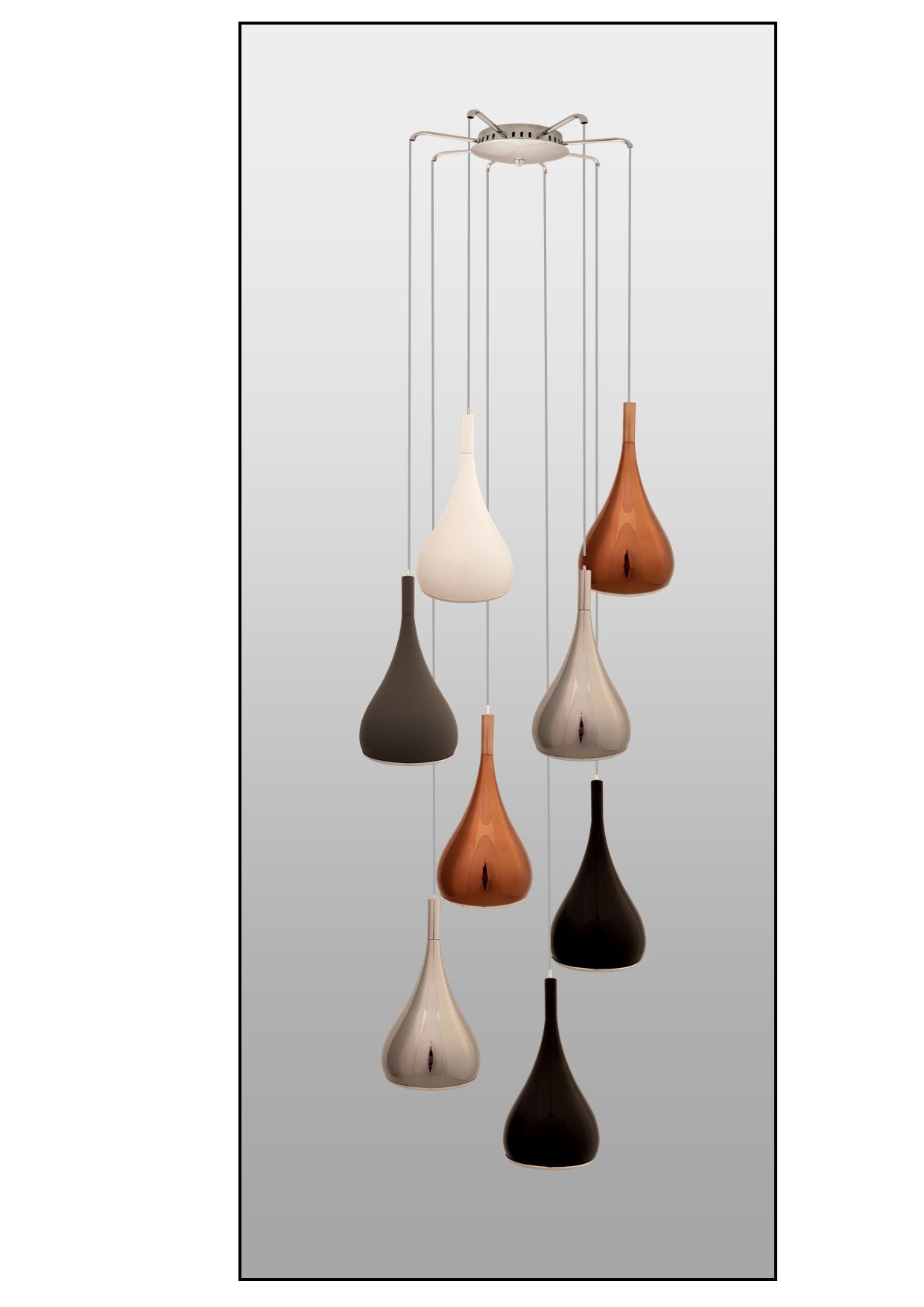 Maia 1 - 8 Light Helix of Metal Pendants