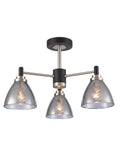 Metro 3lt semi flush fitting matt black and satin nickel