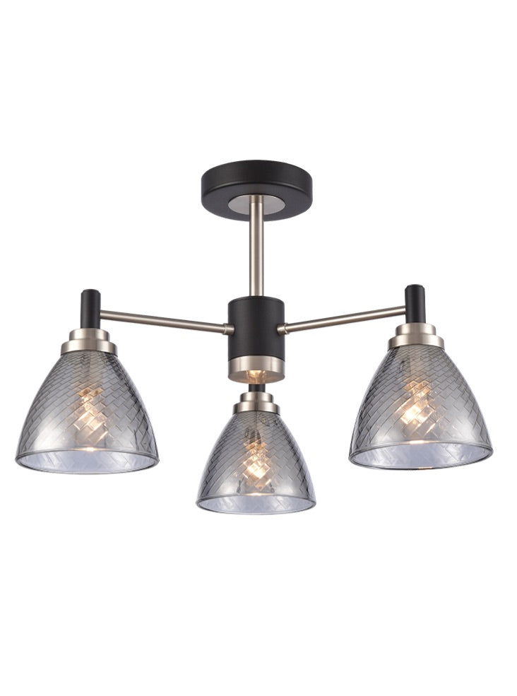 Metro 3lt semi flush fitting matt black and satin nickel