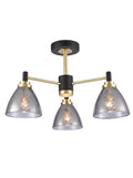 Metro 3lt semi flush Fitting matt black and satin brass