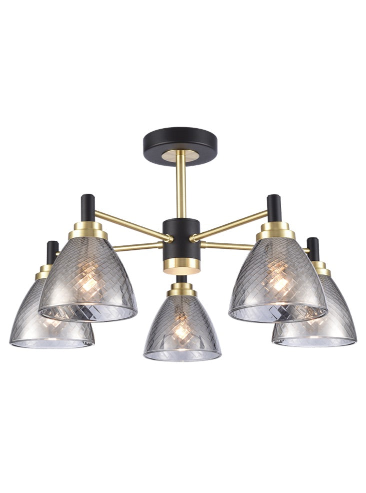 Metro 5lt semi flush Fitting matt black and satin brass