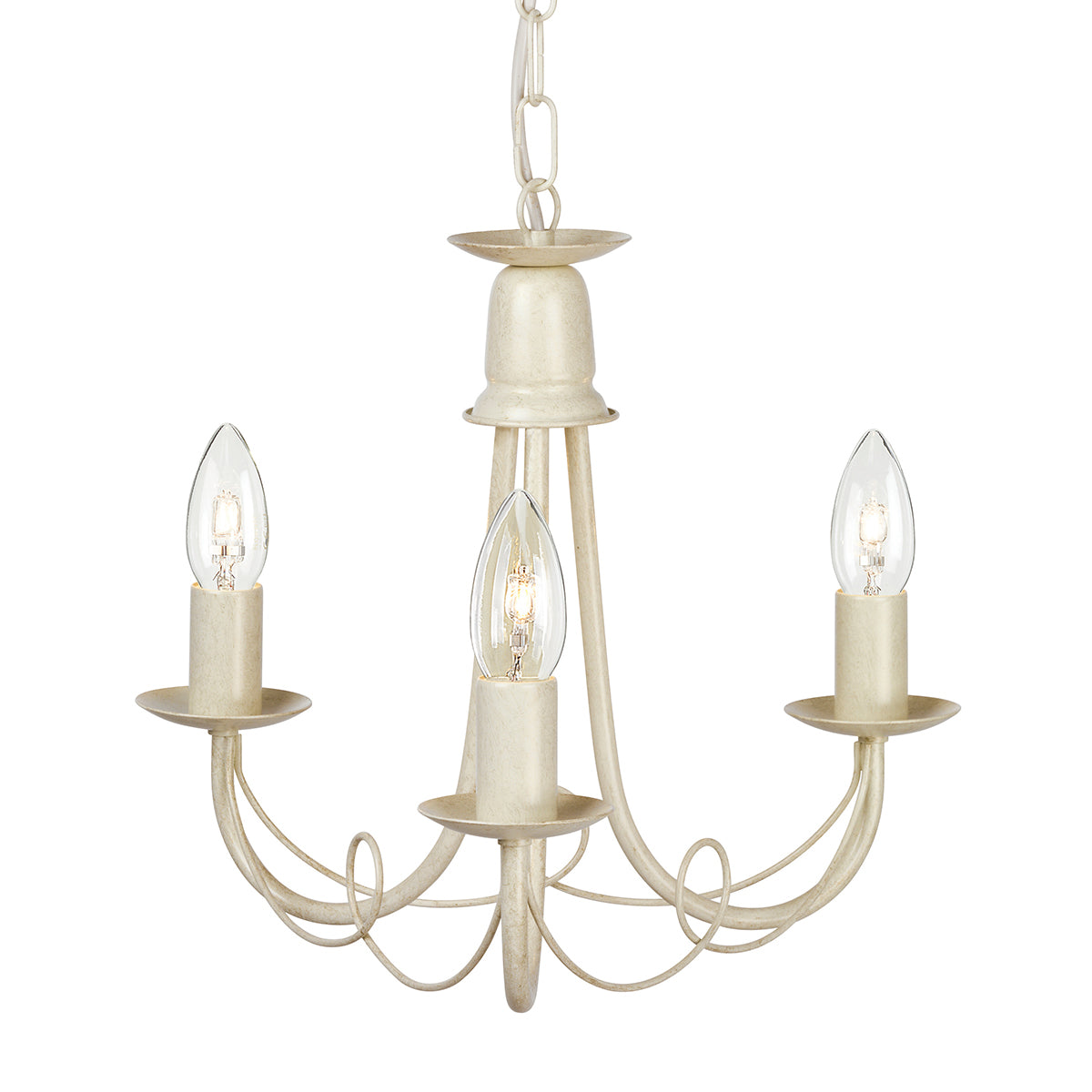 Minster 3-Light Ivory & Gold Chandelier