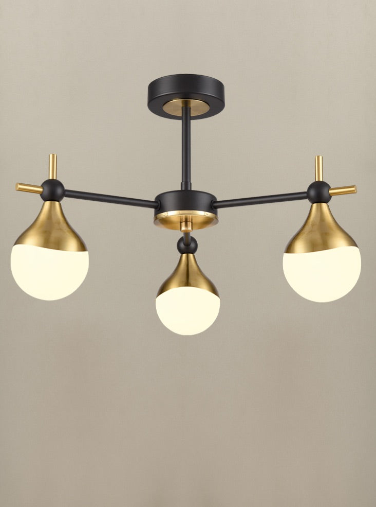 Nexus 3lt semi flush Fitting matt black and aged brass
