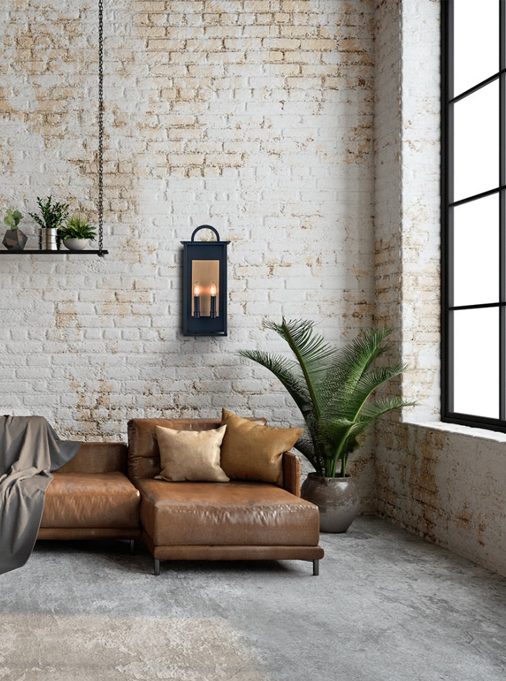 Nightingale 2lt Wall bracket H 510 matt black and aged brass