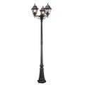 Norfolk 3-Light Black Outdoor Lamp Post