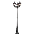 Norfolk 3-Light Black Outdoor Lamp Post