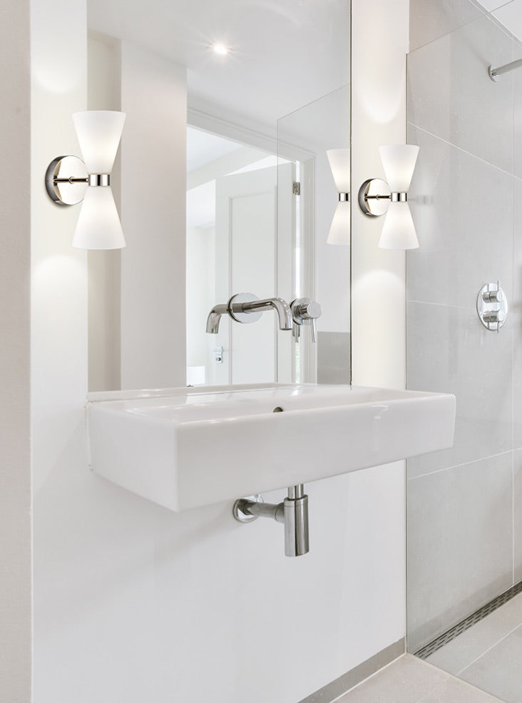 Odeon Satin Nickel Wall Light IP44