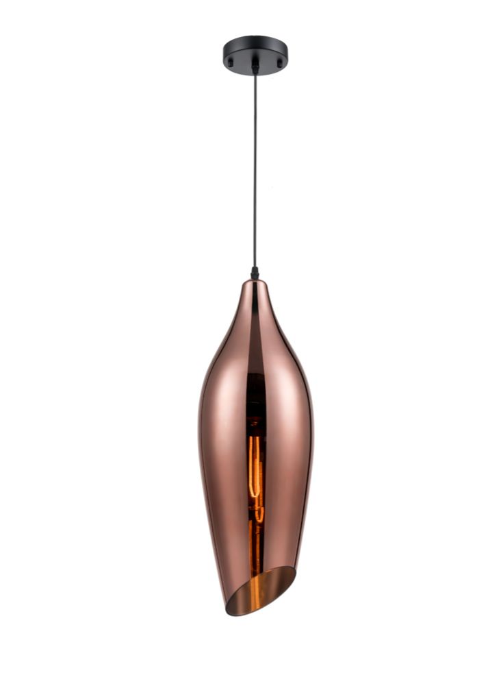 Taper Copper Finish  Glass Pendant