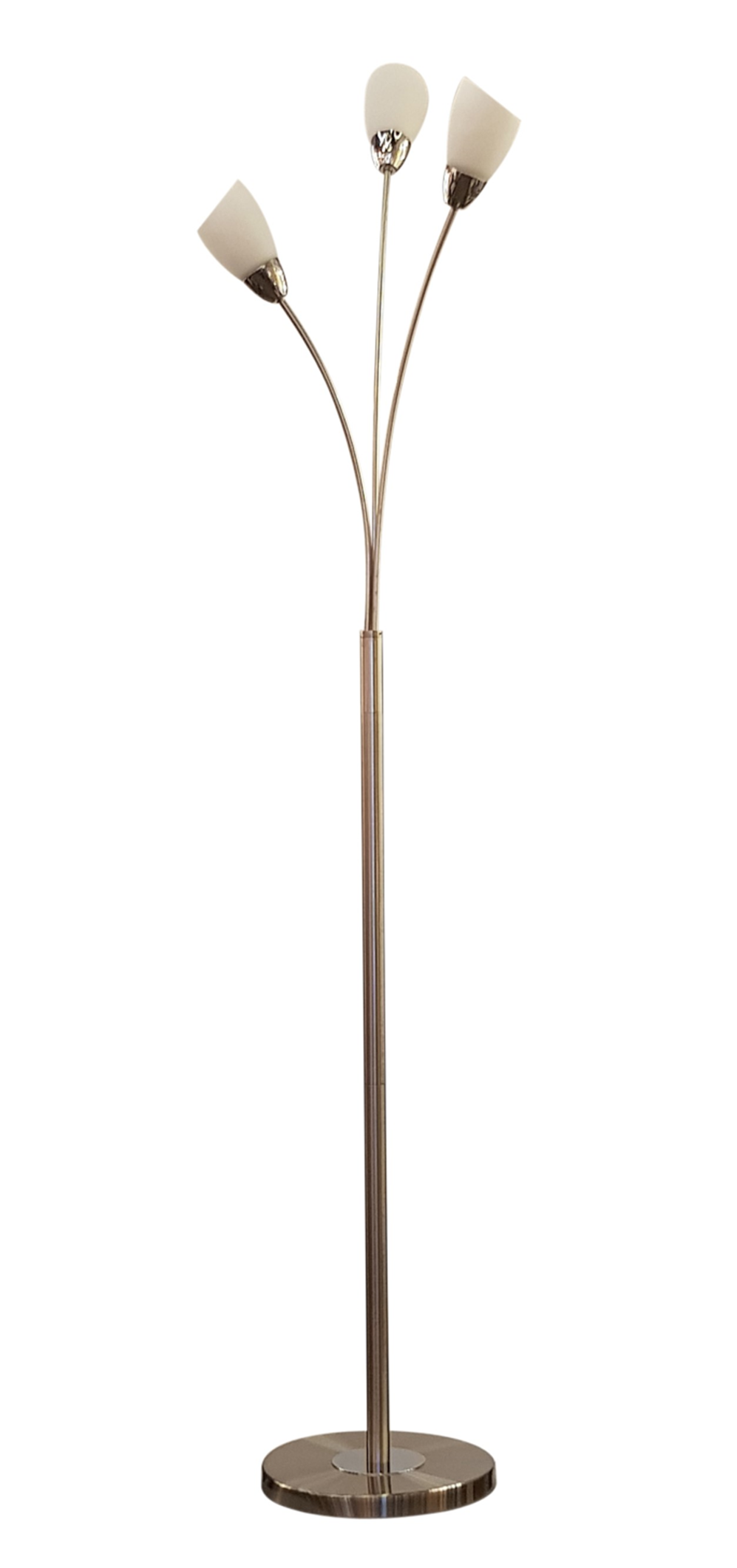 Furama 3 Light Floor Lamp - Satin Nickel