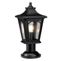 Bedford 1-Light Outdoor Pedestal Lantern (Mystic Black)