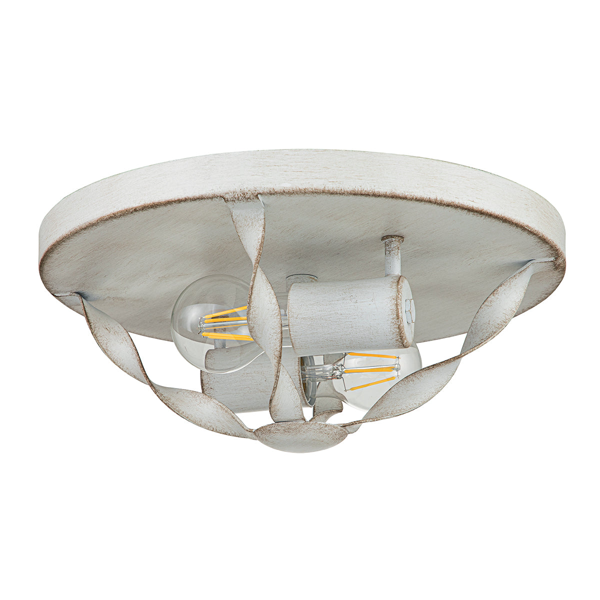 Bradbury Antique White 2-Light Flush Mount Ceiling Light