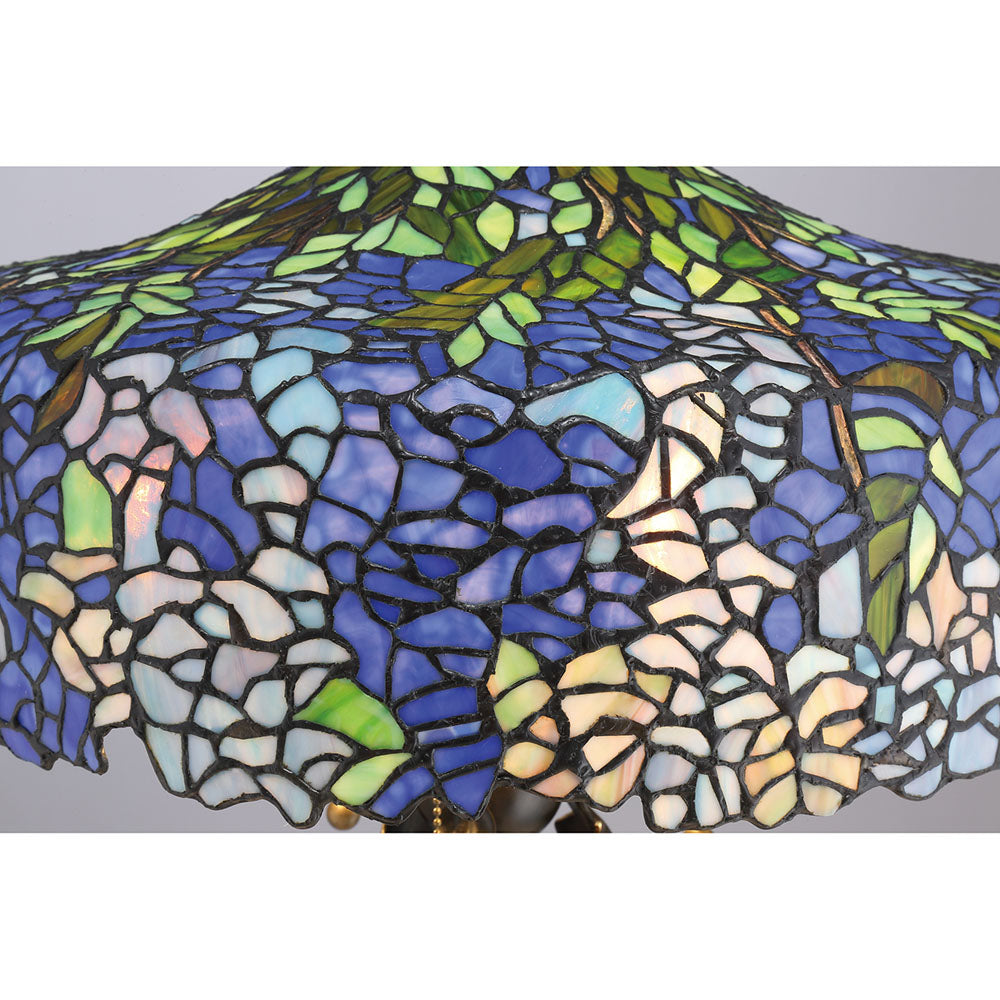 Cobalt Light 1-Light Table Lamp (Hydrangea Motif in Tiffany Style)