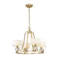Uptown Gotham 4-Light Brushed Brass Chandelier (Glass Balls & Shades)
