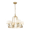 Uptown Gotham 4-Light Brushed Brass Chandelier (Glass Balls & Shades)