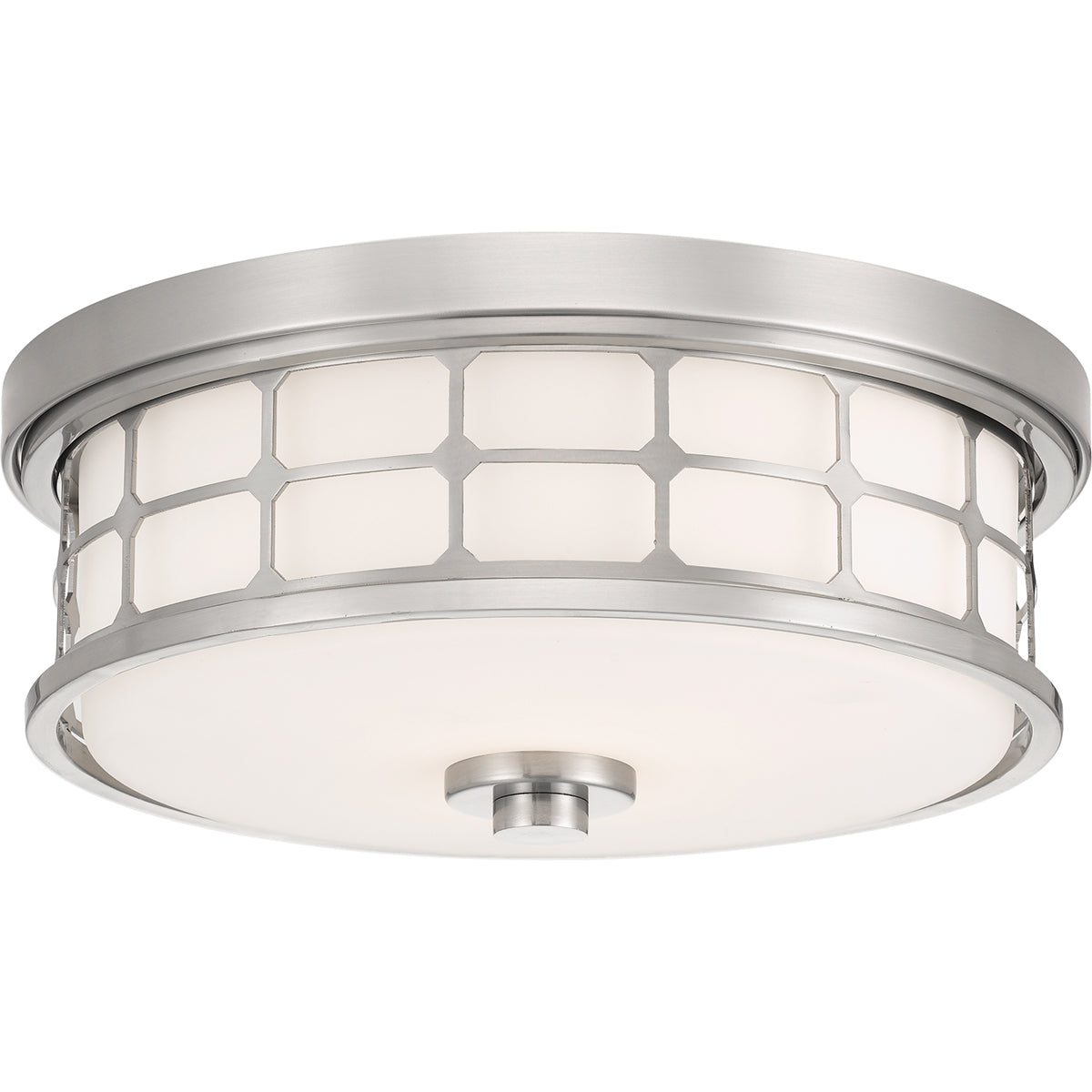 Guardian 2-Light Brushed Nickel Geometric Flush Mount Ceiling Light
