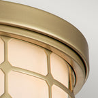 Guardian Painted Natural Brass 2-Light Geometric Flush Mount Light