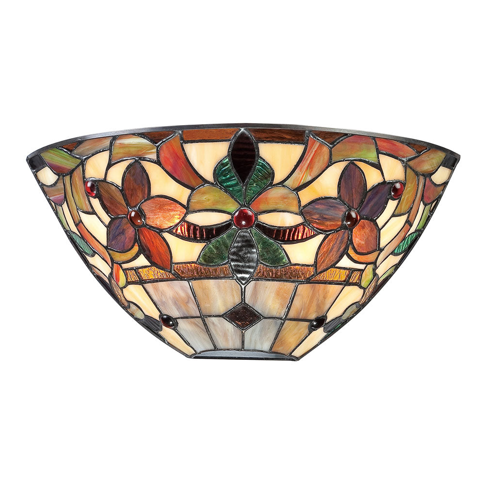 Kami 2-Light Wall Uplighter (Handcrafted Tiffany Glass)