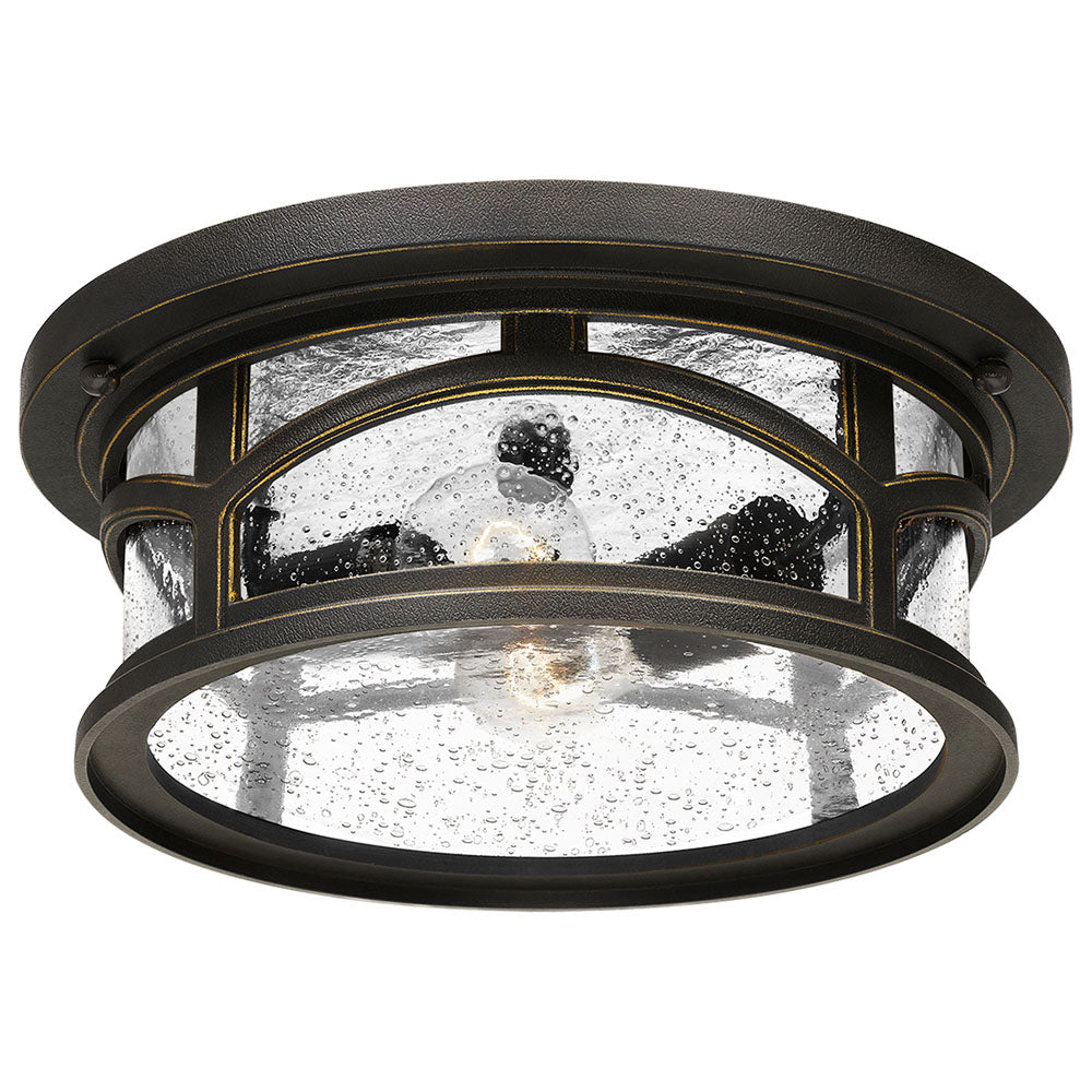 Marblehead 2-Light Outdoor Flush Mount (Black)