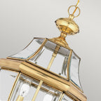 Newbury 2-Light Large Polished Brass Chain Lantern (Classic Design for Outdoor Appeal)