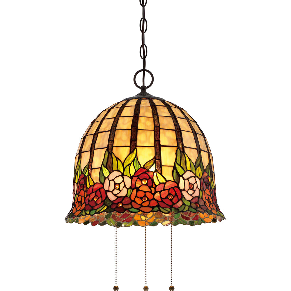 Rosecliffe 3-Light Tiffany Pendant (Handcrafted Stained Glass)