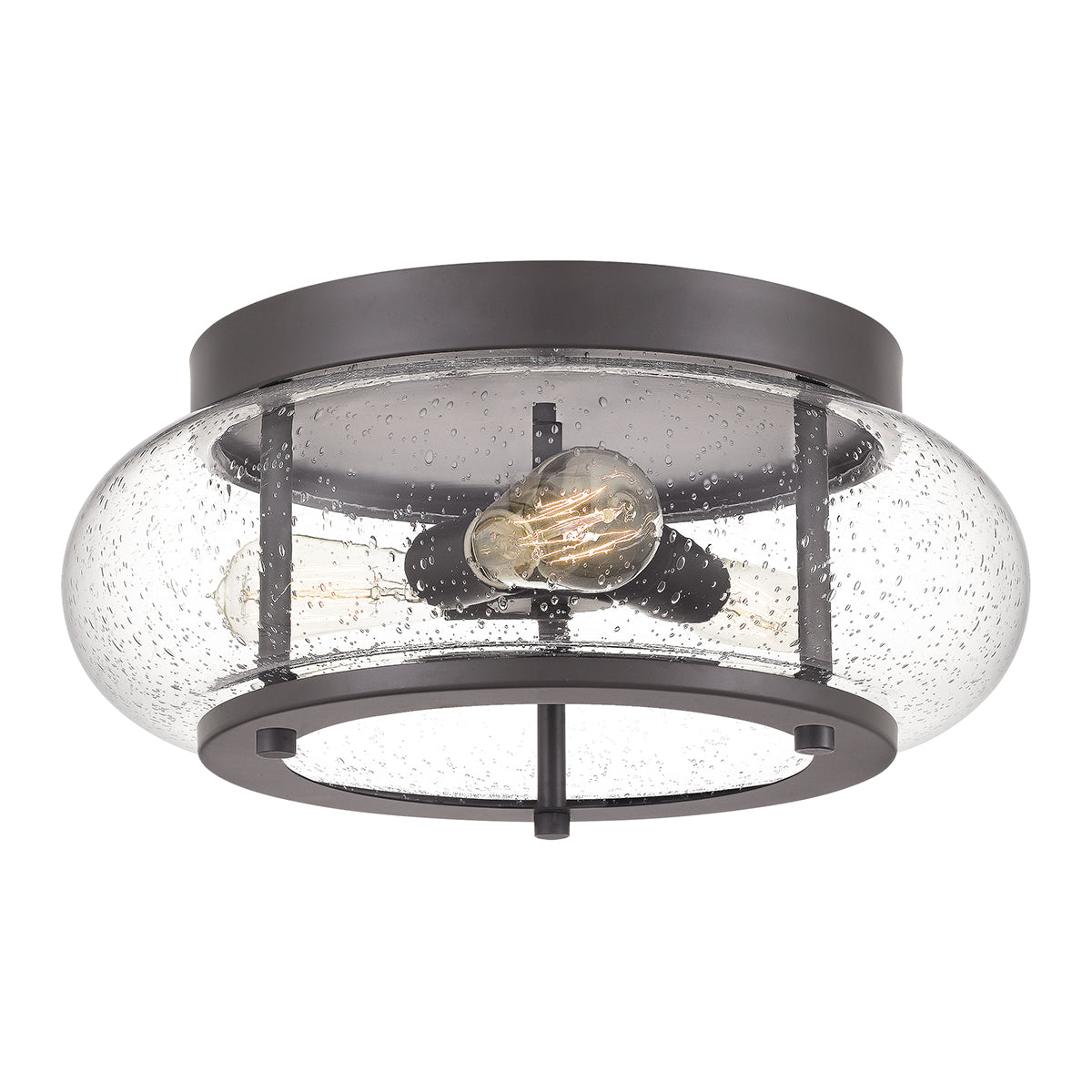 Trilogy 3-Light Flush Mount Ceiling Light (Brushed Nickel & Clear Seeded Glass)