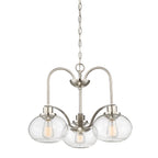 Trilogy 3-Light Brushed Nickel Chandelier (Modern Elegance with Edison Bulbs)
