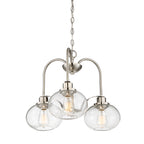 Trilogy 3-Light Brushed Nickel Chandelier (Modern Elegance with Edison Bulbs)