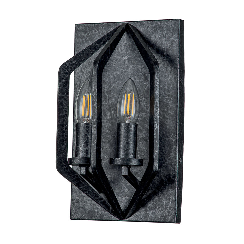 Vanguard 2-Light Old Black Wall Sconce (Modern Industrial Style)