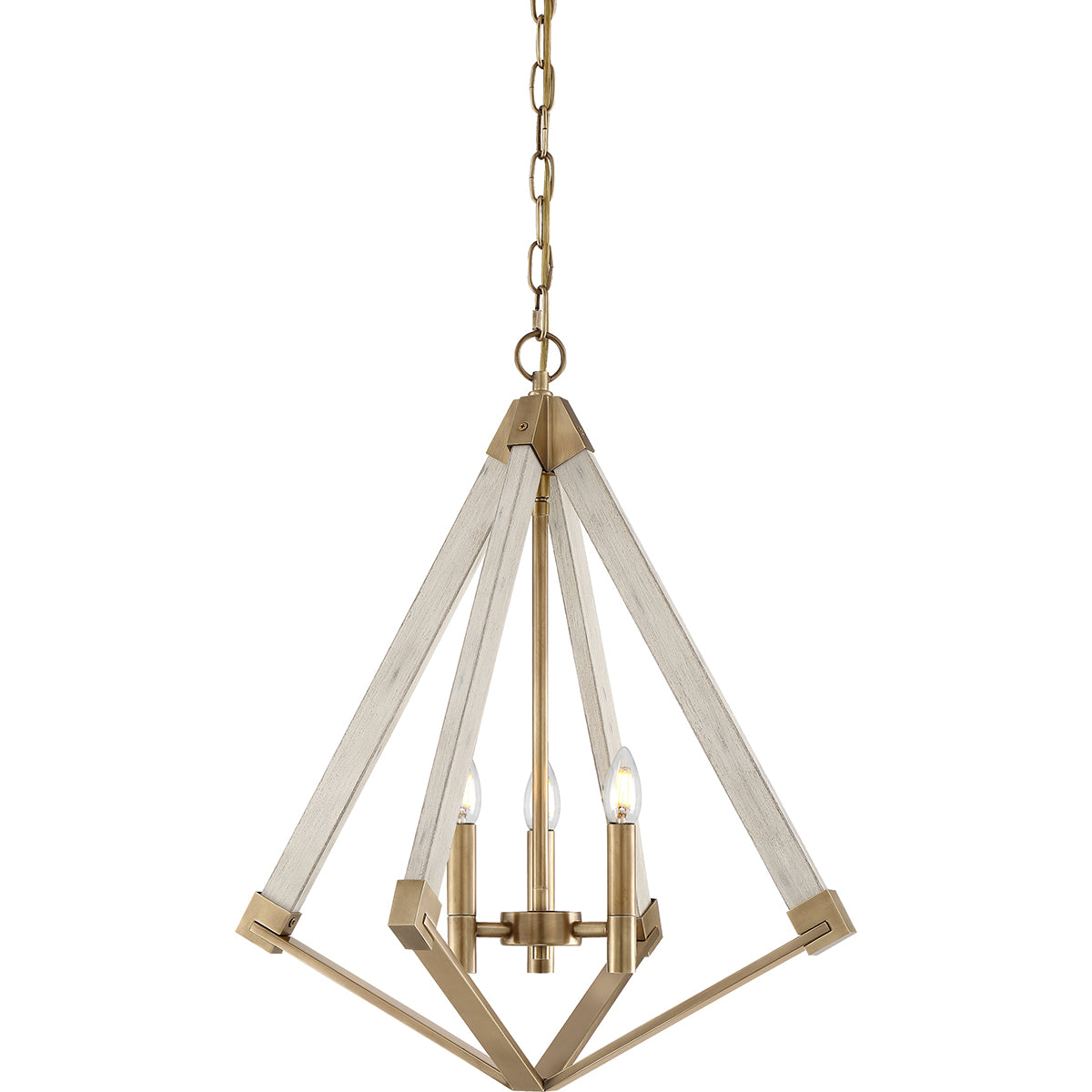 View Point 3-Light Whitewashed Wood Chandelier (Modern Farmhouse)