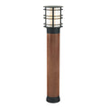Stockholm Large Stained Wood & Black Bollard Light