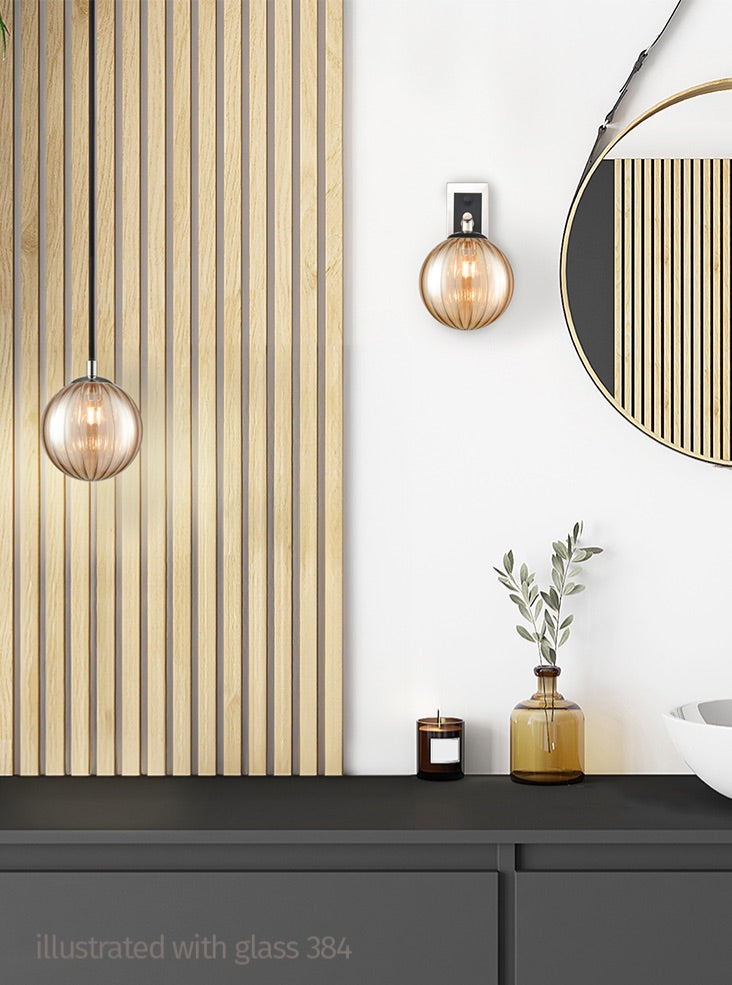 Stellar Wall bracket matt black and polished nickel with clear glass