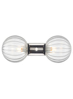 Stellar 2lt Bracket matt black and polished nickel with clear glass