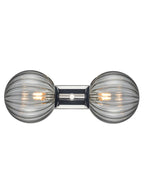 Stellar 2lt Bracket matt black and polished nickel with smoked glass 1