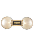 Stellar 2lt Bracket matt black andaged brass with amber glass