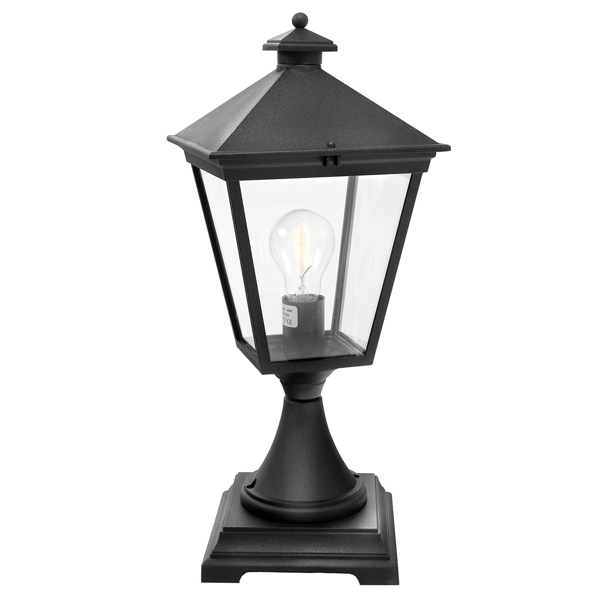 Turin 1-Light Black Pedestal Lantern