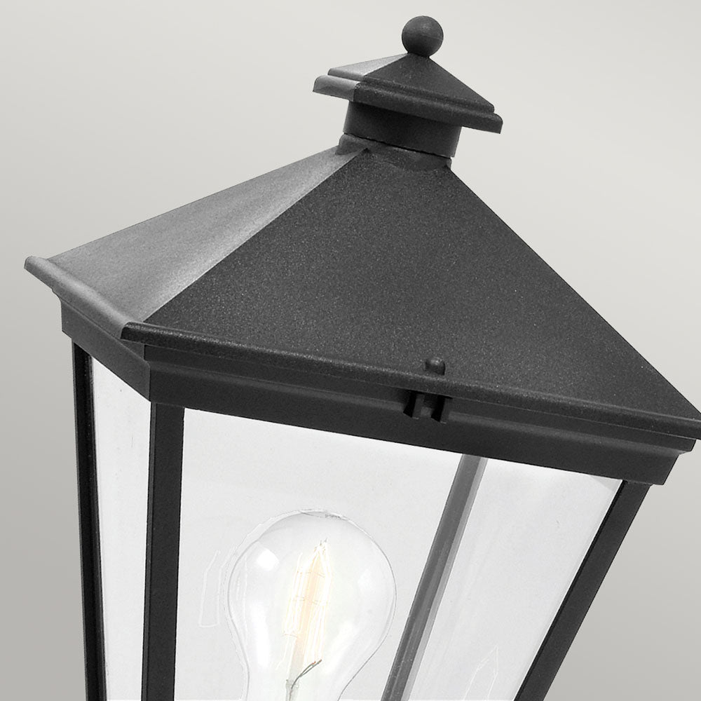 Turin 1-Light Black Pedestal Lantern