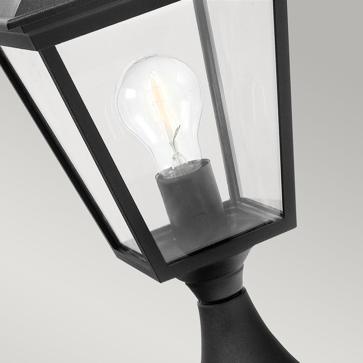 Turin 1-Light Black Pedestal Lantern