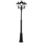 Turin Black 3-Light Post Light