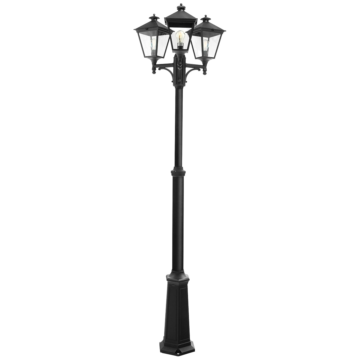 Turin Black 3-Light Post Light