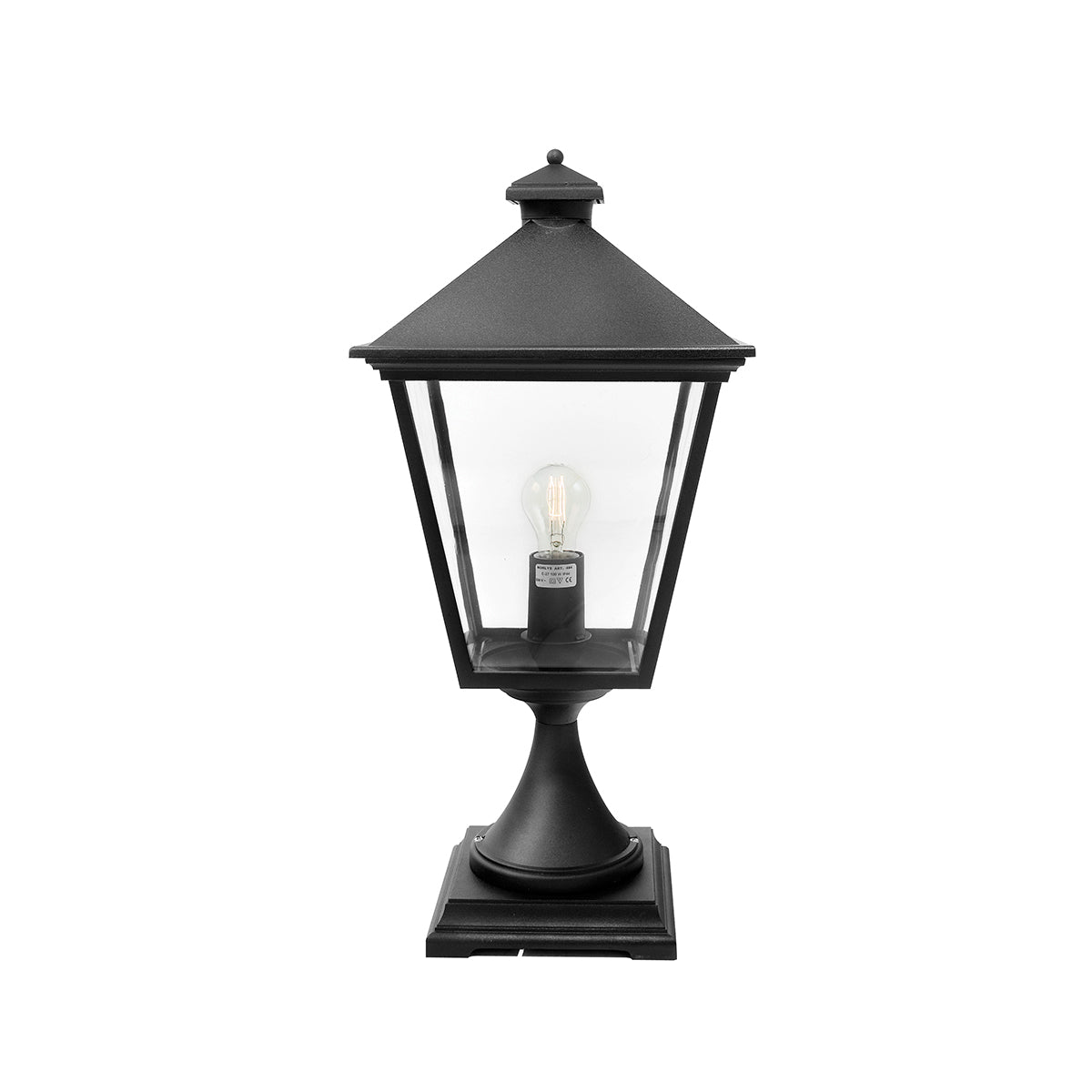 Turin Grande 1-Light Black Pedestal Lantern