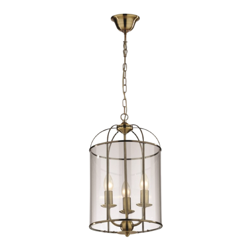 Lantern 3 Light Round - Antique
