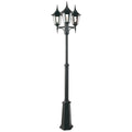 Valencia Black 3-Light Post Light